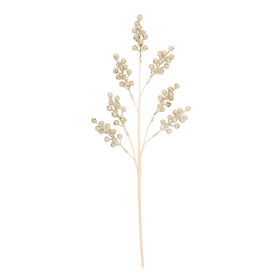 Berry Spray 66cm Champagne Glitter