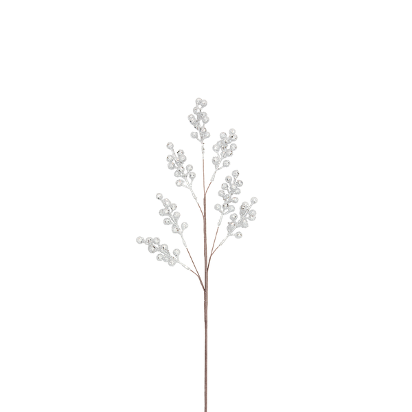 Berry Spray 66cm Silver Glitter