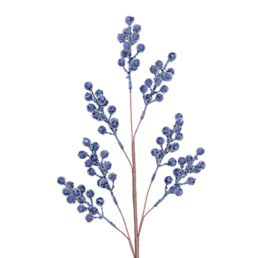 Berry Spray 66cm Midnight Blue Glitter
