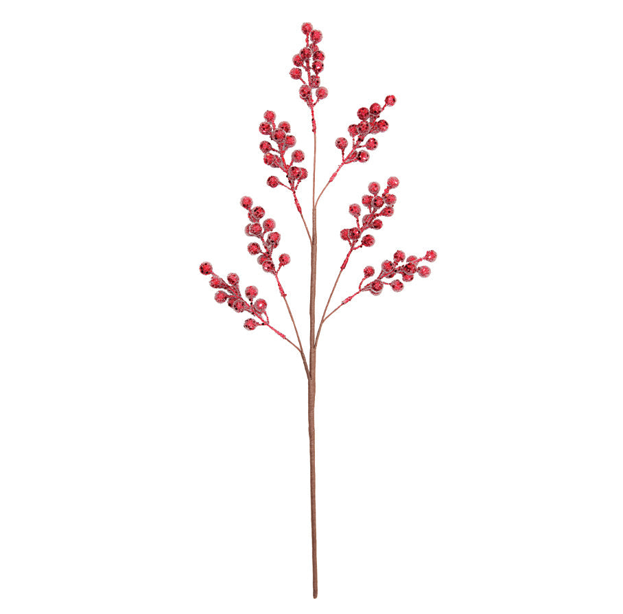 Berry Spray 66cm Burgundy Glitter