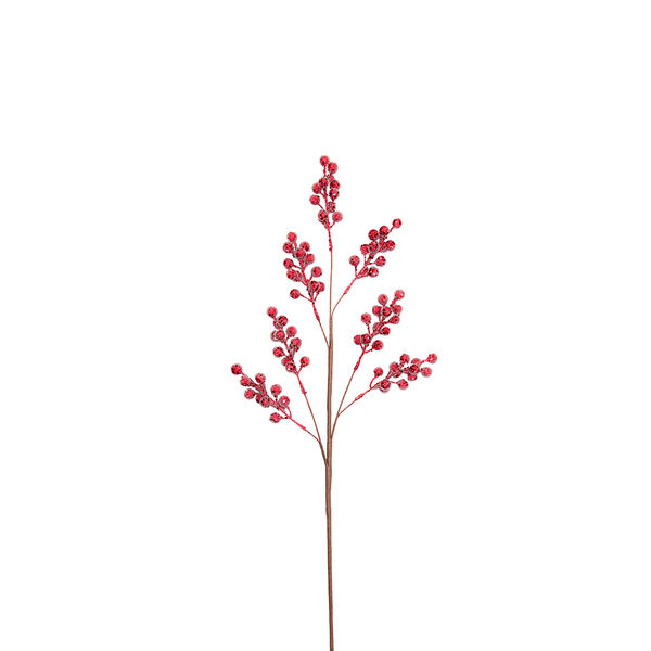Berry Spray 66cm Burgundy Glitter
