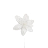 Poinsettia 31x55cm White Sequins