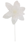 Poinsettia 31x55cm White Sequins