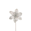 Poinsettia 31x55cm Silver Sequins