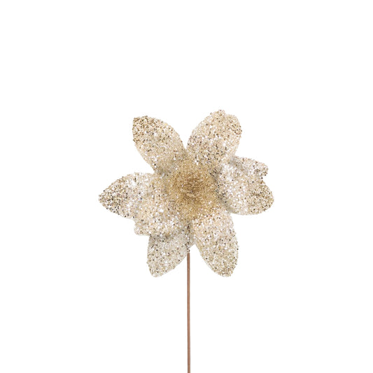 Poinsettia 31x55cm Champagne Sequins