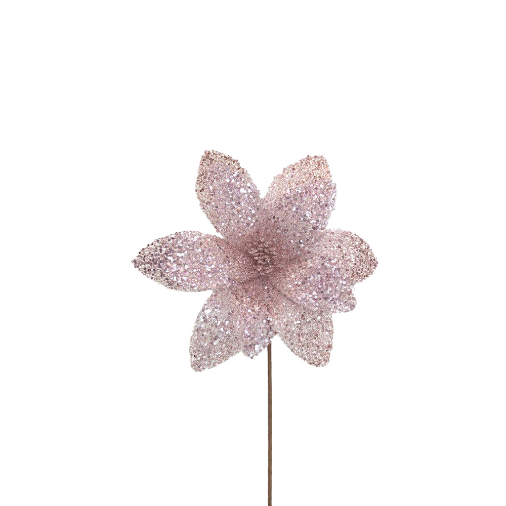 Poinsettia 31x55cm Blush Sequins