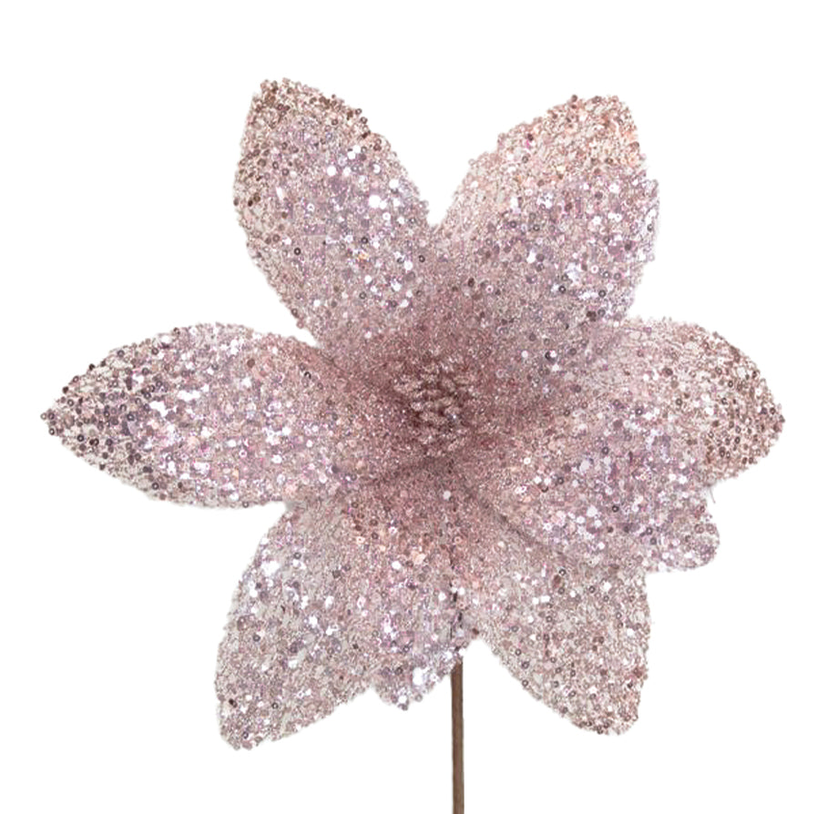 Poinsettia 31x55cm Blush Sequins