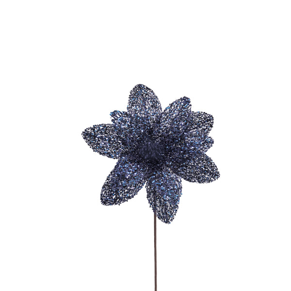 Poinsettia 31x55cm Midnight Blue Sequins