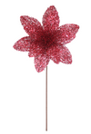 Poinsettia 31x55cm Burgundy Sequins