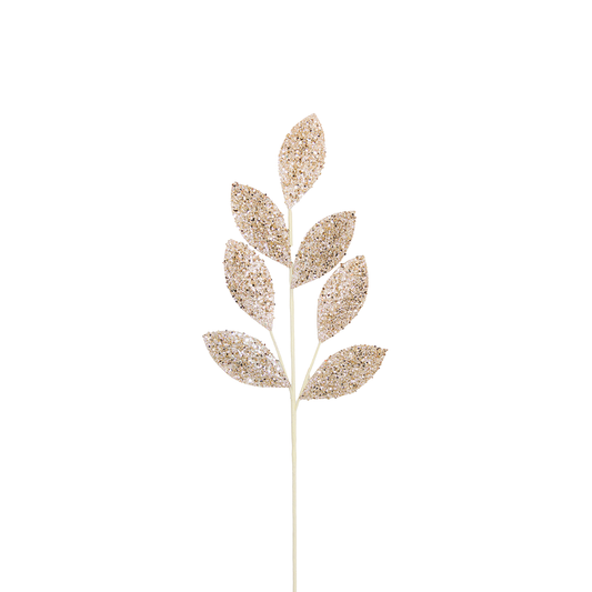 Leaf Stem 70cm Champagne Sequins
