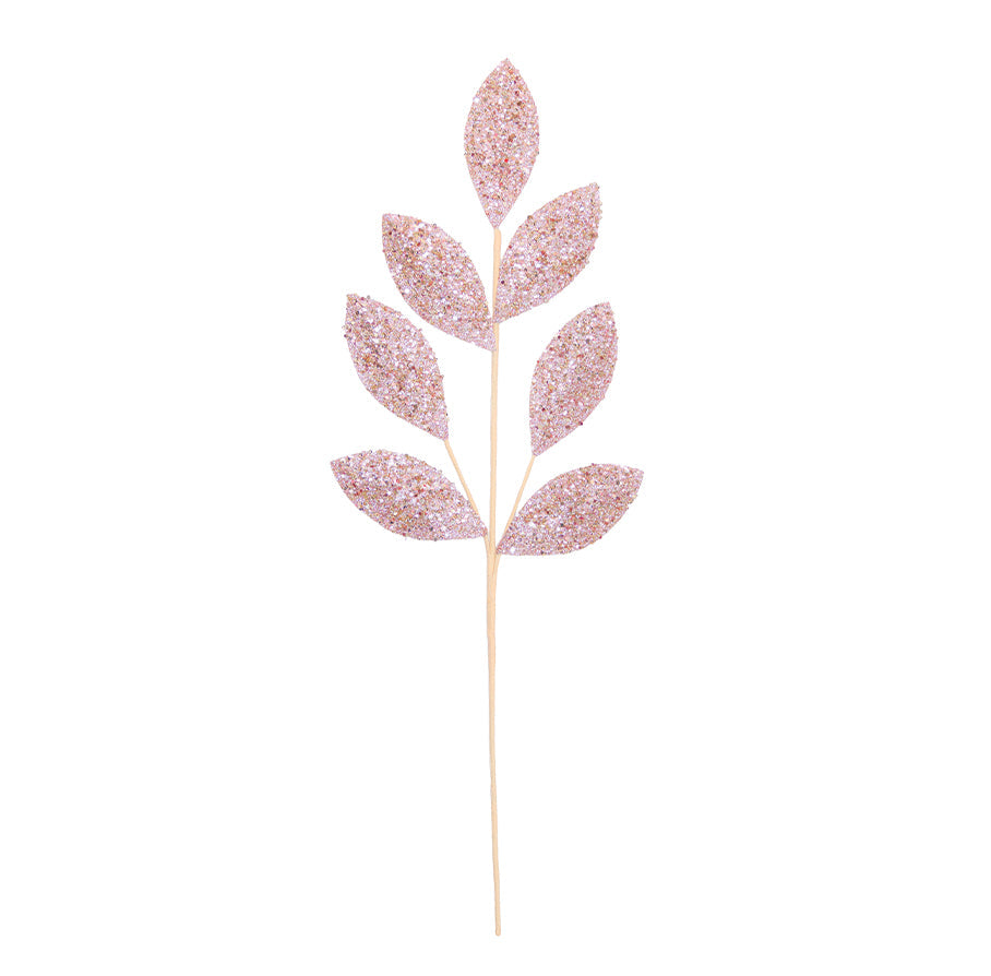 Leaf Stem 70cm Blush Sequins