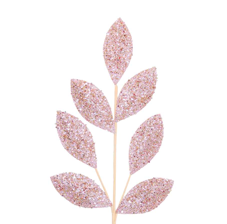 Leaf Stem 70cm Blush Sequins