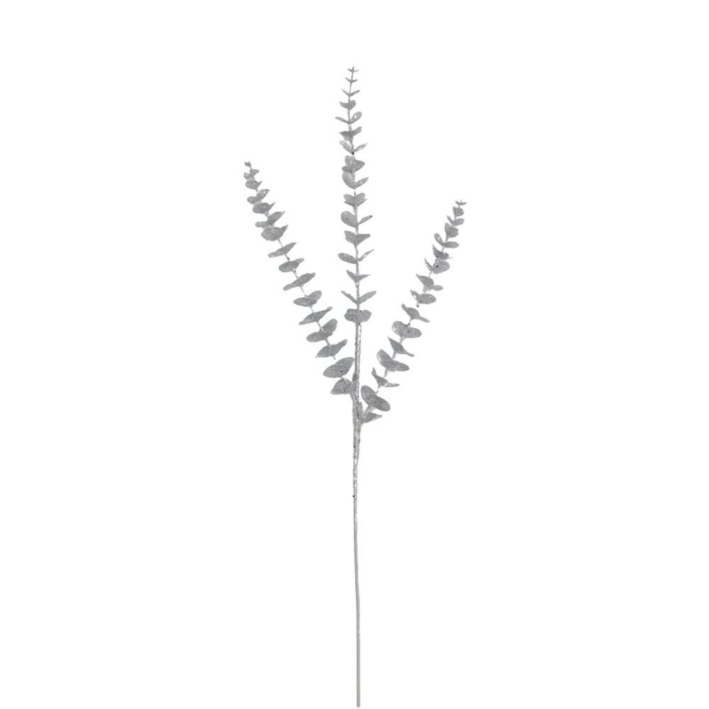 Eucalyptus 81cm Silver Glitter Spray