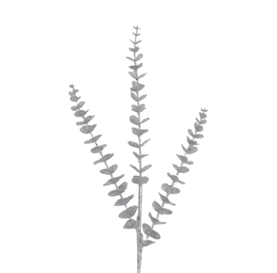 Eucalyptus 81cm Silver Glitter Spray