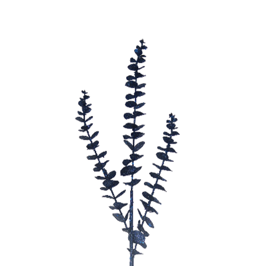 Eucalyptus 81cm Midnight Blue Glitter Spray