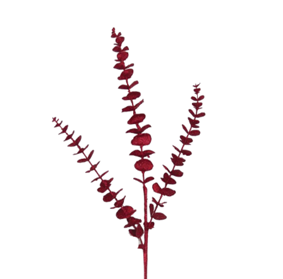 Eucalyptus 81cm Burgundy Glitter Spray