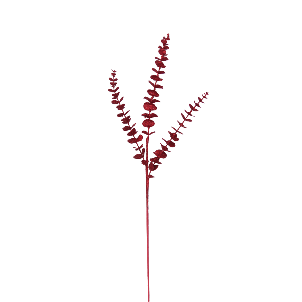 Eucalyptus 81cm Burgundy Glitter Spray