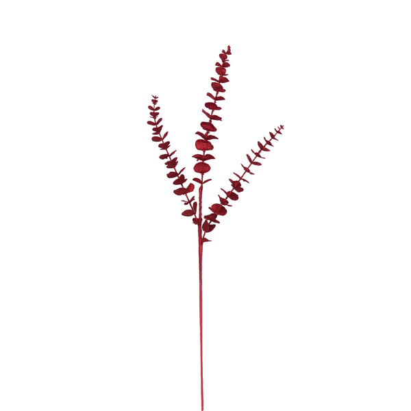 Eucalyptus 81cm Burgundy Glitter Spray