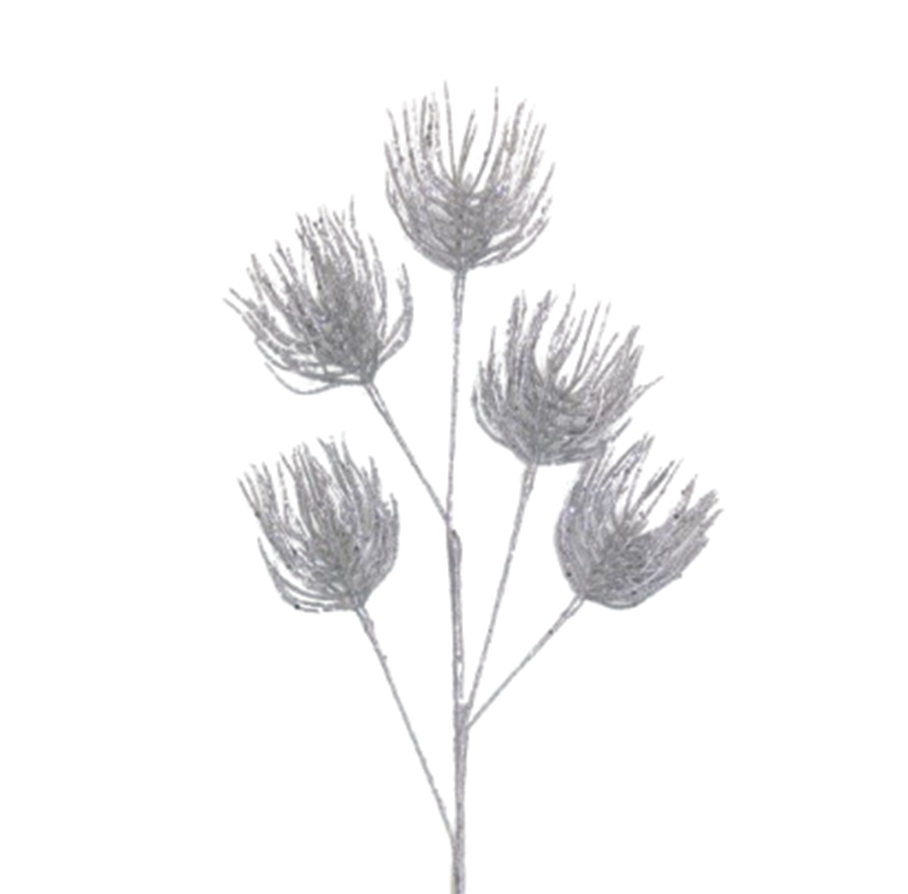 Pine Spray Silver Glitter