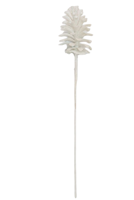 Pinecone 55cm White Iced Cluster