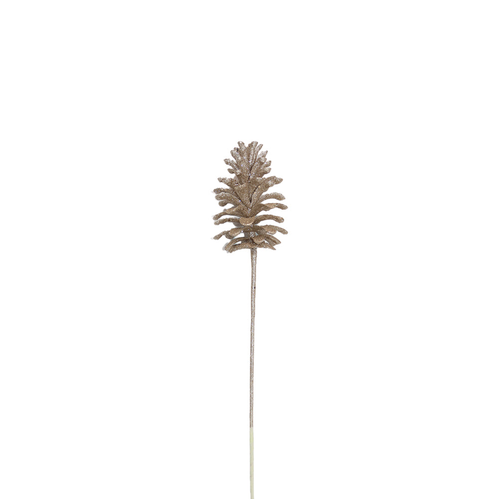 Pinecone 55cm Champagne Iced Cluster