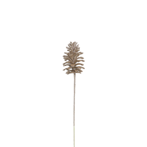 Pinecone 55cm Champagne Iced Cluster