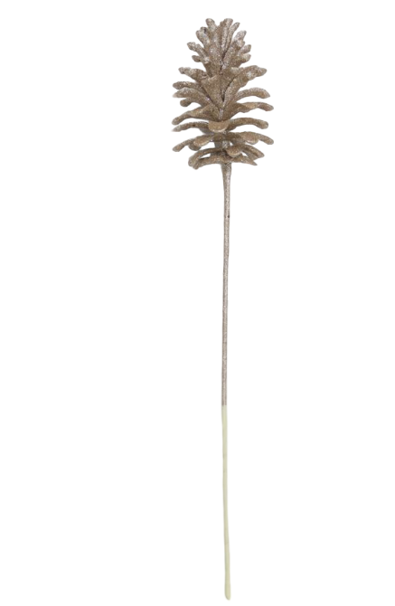 Pinecone 55cm Champagne Iced Cluster