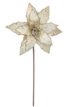 Poinsettia Stem Champagne Beaded
