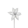 Poinsettia Stem Silver Beaded