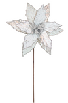 Poinsettia Stem Silver Beaded