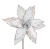 Poinsettia Stem Silver Beaded