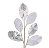 Leaf Stem 68cm Silver Beaded
