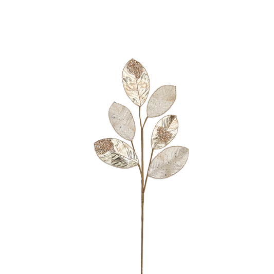Leaf Stem 68cm Champagne Beaded