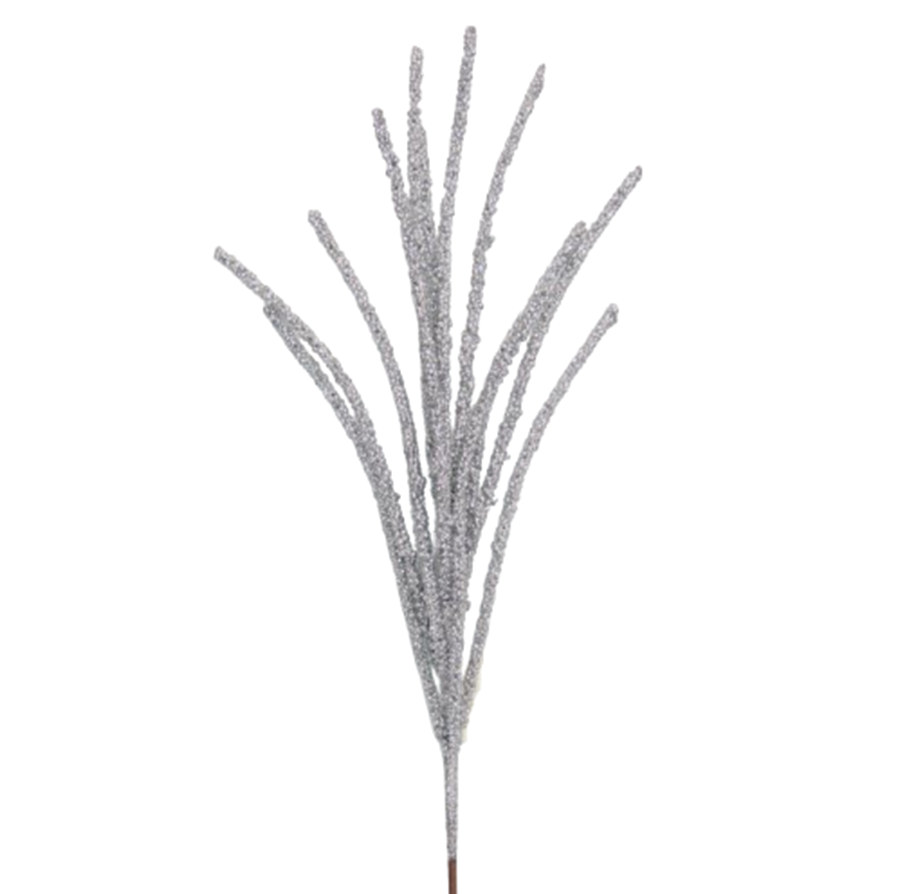 Grass 67cm Silver Spray