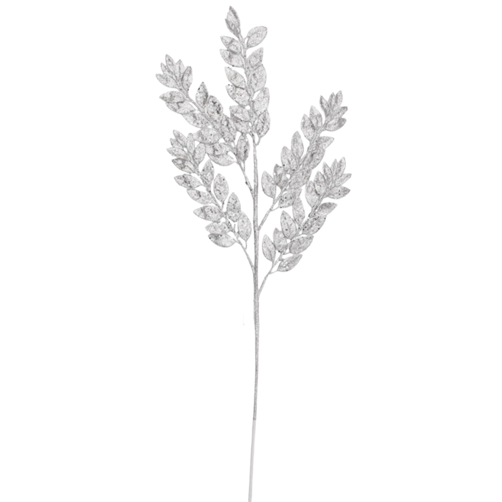 Leaf Cluster 86cm Silver Spray