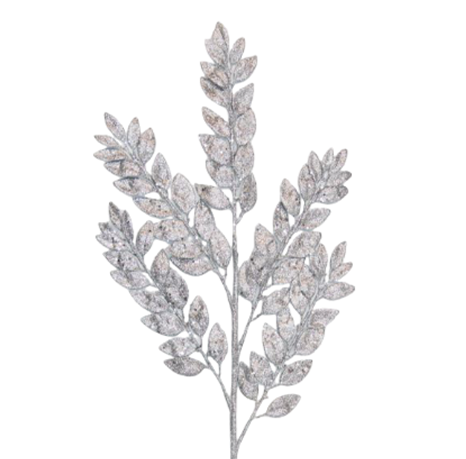 Leaf Cluster 86cm Silver Spray