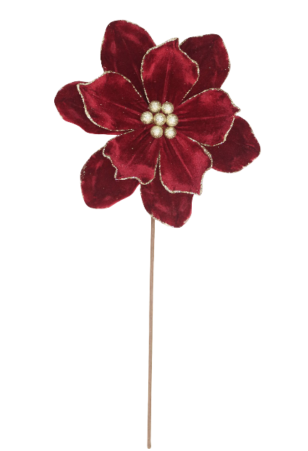 Magnolia 25x50cm Burgundy Velvet/Champagne Glitter