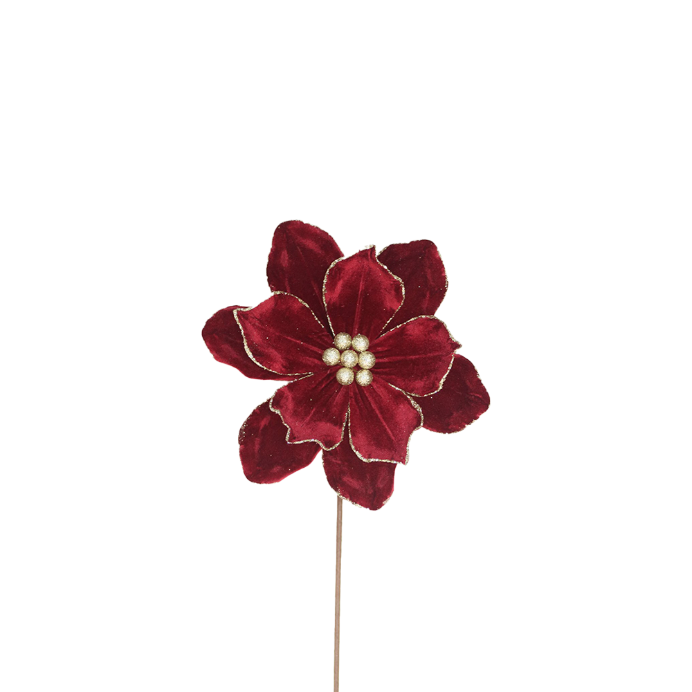Magnolia 25x50cm Burgundy Velvet/Champagne Glitter