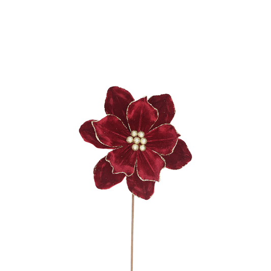 Magnolia 25x50cm Burgundy Velvet/Champagne Glitter
