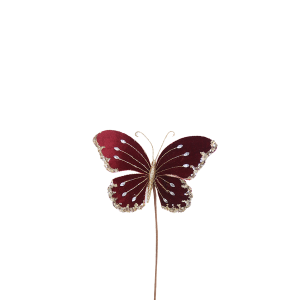 Butterfly 21cm Burgundy Stem