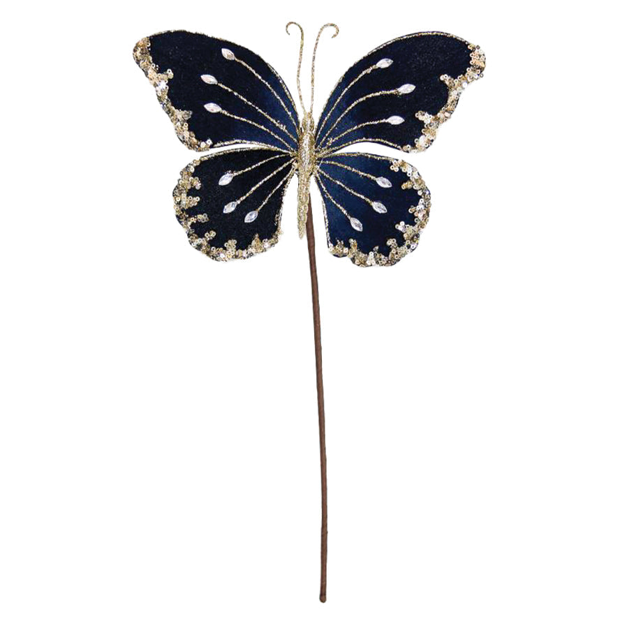 Butterfly 21cm Midnight Blue Stem