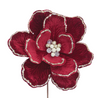 Magnolia 33x50cm Burgundy Velvet with Glitter Edge Stem