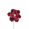 Magnolia 33x50cm Burgundy Velvet with Glitter Edge Stem