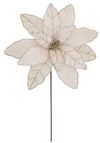 Poinsettia 41x50cm Champagne Lurex Stem