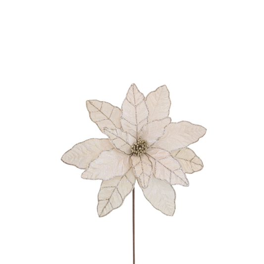 Poinsettia 41x50cm Champagne Lurex Stem