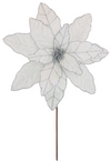 Poinsettia 41x50cm Silver Lurex Stem