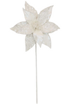 Pearl Poinsettia 28x50cm White Stem