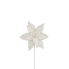 Pearl Poinsettia 28x50cm White Stem