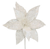 Pearl Poinsettia 28x50cm White Stem