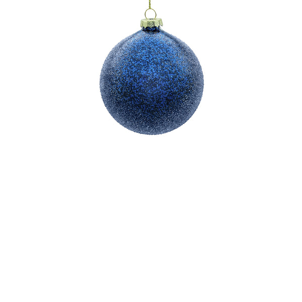 8cm Iced Blue Ball Ornament